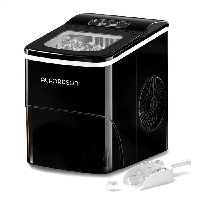 ALFORDSON Ice Maker Machine Commercial Portable 12kg Ice Cube Tray 2.2L Black