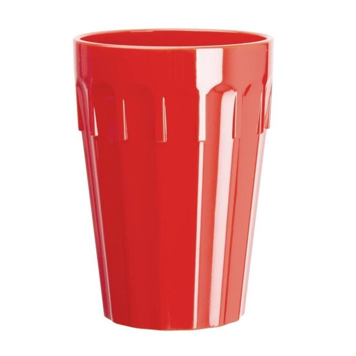 Olympia Kristallon Tumblers Polypropylene Red 253.8ml 12 Pack Drinkware Beakers Dining Reusable Case Of 12