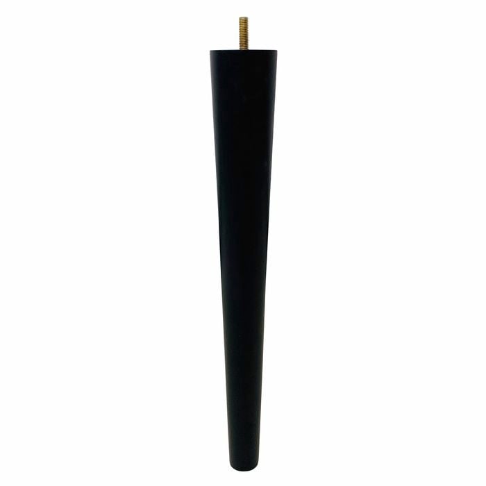Adoored 53 - 30 x 400mm Black Round Tapered Pine Furniture Leg