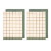 Ladelle Set of 4 Retreat Cotton Kitchen Tea Towels 50 x 70 cm Green