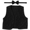 Adult Unisex SEQUIN BOW TIE & VEST Dance Costume Party Sparkle Set in Black - Black | China