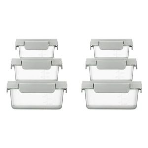 2x 3pc LocknLock Nestopia Silicone Food Stoarage Container Set 500ml/920ml/1.6L