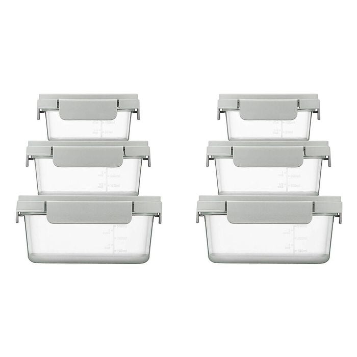 2x 3pc LocknLock Nestopia Silicone Food Stoarage Container Set 500ml/920ml/1.6L
