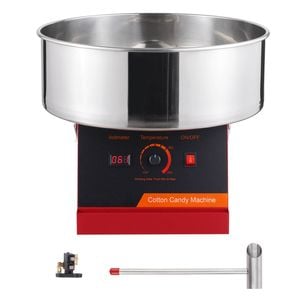 VEVOR 518x518x415mm Electric Cotton Candy Machine Red with Stainless Steel Bowl
