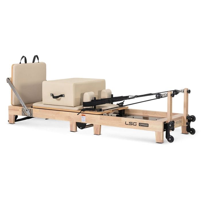 LSG GPR500 Folding Wooden Pilates Reformer Machine in Beige