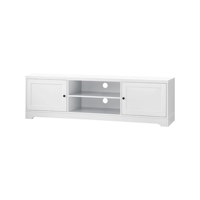 Oikiture Entertainment Unit Hamptons Tv Cabinet White 160cm
