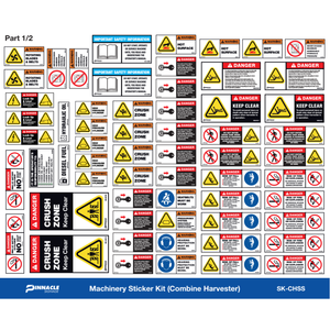 Machinery Sticker Kit Combine Harvester - Header