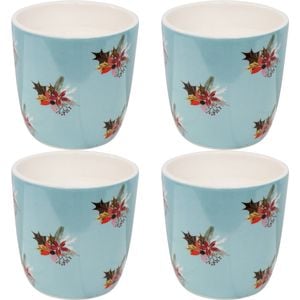 4PK LVD 10x10cm Ceramic Wax Candle Merry Christmas 1 Home Decor