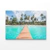 Turquoise Water Wooden Pier and Palm Trees  Print 100% Australian Made 150 x 100cm  (Acrylic)