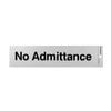 Sandleford 245 x 58mm No Admittance Self Adhesive Sign