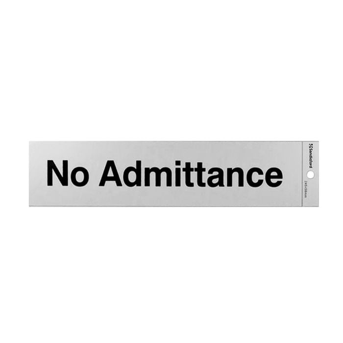 Sandleford 245 x 58mm No Admittance Self Adhesive Sign