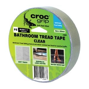 Croc Grip 5m x 25mm Clear Bathroom Tread Safely Tape