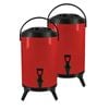 SOGA 2X Stainless Steel Insulated Beverage Dispenser with Tap 18L Red