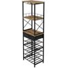 CARLA HOME Freestanding Wine Rack for 20 Bottles with Wood Countertop and Sturdy Metal Frame