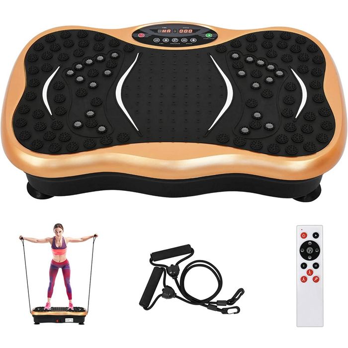 Advwin Vibration Plate Exercise Machine, Home Gym Full Body Exercise Platform Gold
