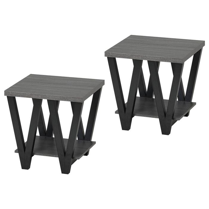 Familand 2 Piece Side Table Set in Dark Grey