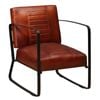 vidaXL Lounge Chair Genuine Leather Brown Armchair Seat Living Room Furniture