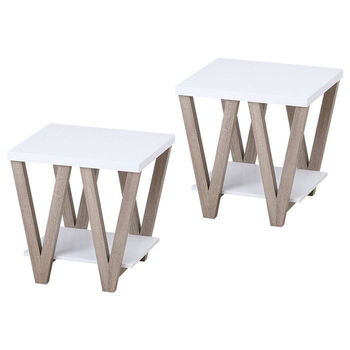 Familand 2 Piece Side Table Set in White
