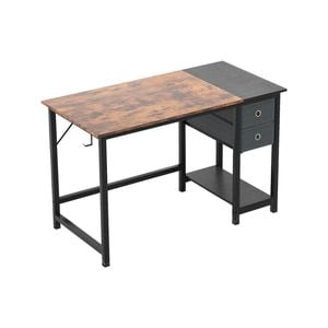 Costway 120cm Computer Desk Laptop Table W/removable Drawers & Storage Shelf