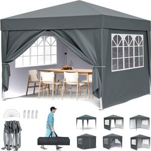 Advwin 3x3m Portable Pop Up Canopy with 4 Sidewalls