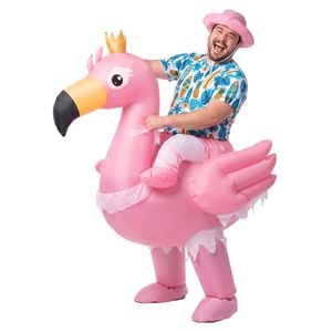 Inflatable Costume Ride On Flamingo Adult Party Suit Pink One Size