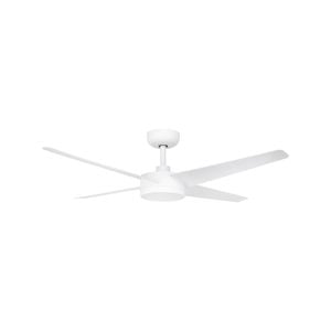 Brilliant 132cm White Smart And Tri Colour LED Light 4 Bladed Grace ABS Ceiling Fan
