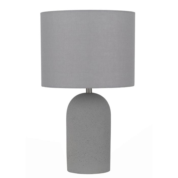Telbix Fevik Industrial Table Desk Lamp Light Concrete Fabric Metal Grey