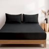 Cleverpolly Vintage Washed Microfibre Fitted Sheet Set With Matching Pillowcases (black, Super King)