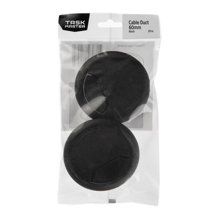 Taskmaster 60mm Black Cable Duct - 2 Pack