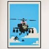 Galrie Banksy Happy Choppers Art Print - 2003 Limited Edition for Home Decor, Black Frame, 70 x 100cm (28 x 40inch)