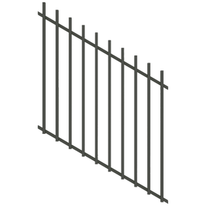 ProtectorAl 350 - 1200 x 1200mm Raked 16-30º Woodland Grey Batten Pool Fence Panel