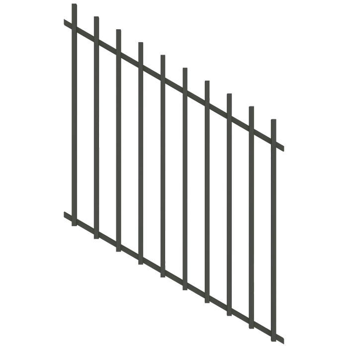 ProtectorAl 350 - 1200 x 1200mm Raked 16-30º Woodland Grey Batten Pool Fence Panel