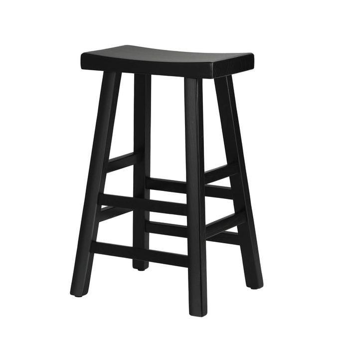 Oikiture Bar Stool Wooden Black