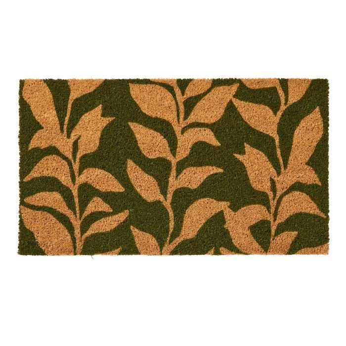 Madras Link 40 x 60cm Olive Green Leaf Coir Mat
