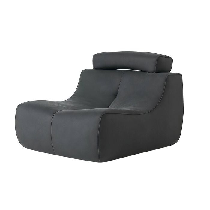 Miuz Armless Lounge Chair, 1pc Modular Sofa, Grey Accent Chair