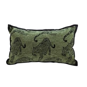 SOGA 30cm Green Leopard Lumbar Throw Pillow