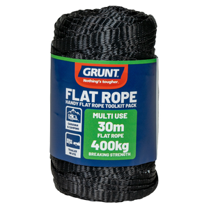 GRUNT 30m Black Flat Rope Refill Roll