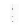 Lugna 2048 x 750 x 580mm White Hangrail 4 Drawer Double Door Storage Cabinet