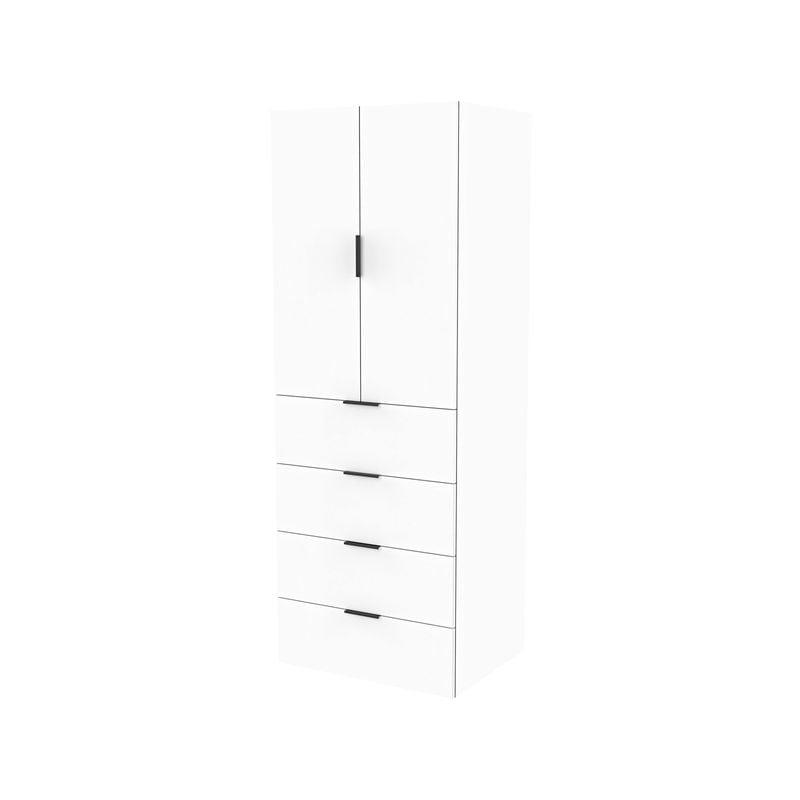 Lugna 2048 x 750 x 580mm White Hanging 4 Drawers Double Door Storage Cabinet