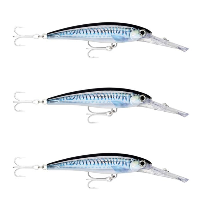 3x Rapala 18cm X Rap Magnum 40 Deep Diving Trolling Lures - HD SLV/BLU Mackerel