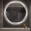 OAKORY 80cm Round LED Bathroom Mirror Swirl Style Backlit Dimmable 3-Colour Light Anti-Fog Memory Function