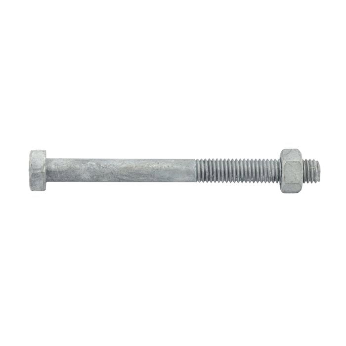 Zenith M8 x 90mm Hot Dipped Galvanised Hex Head Bolt And Nut - Each