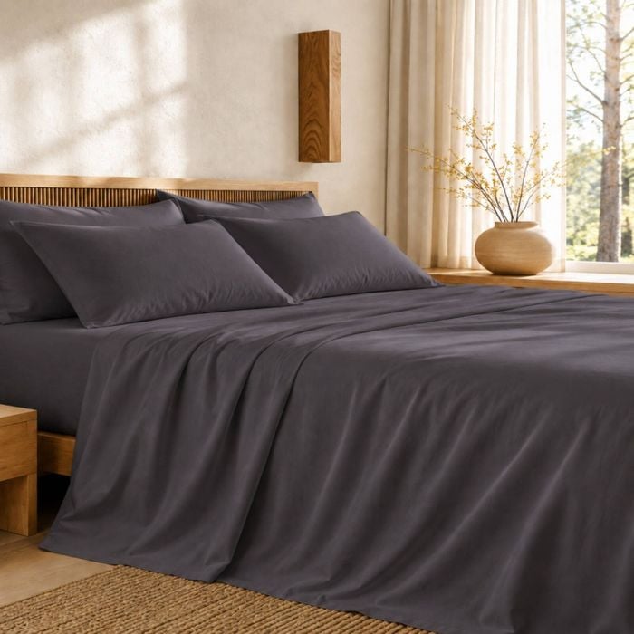 Royal Comfort 1200 Thread Count Sheet Set 4 Piece Charcoal Double