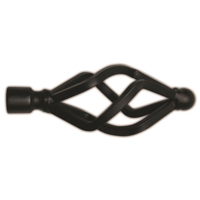 Windoware Black Long Basket Finial Curtain Accessory - 2 Pack