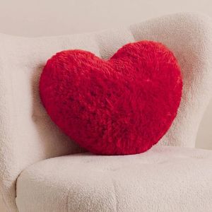 Gioia Casa Faux Fur Love Heart Cushion Red 40x35cm