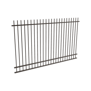 ProtectorAl 2400 x 1500mm Black Aluminium Picket Top Pool Fence Panel With Mid Rail