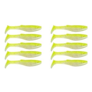 2x 5PK 4In Rapala Crush City Heavy Hitter Plastic Paddle Tail Lures -Neon Pearl