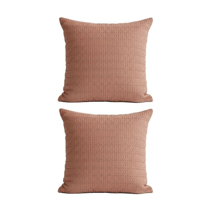 2PK Cloud Linen Celeste Cotton Waffle European Pillowcase Rust 65x65cm