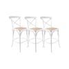 Aster 3pc Crossback Bar Stools Dining Chair Solid Birch Timber Rattan Seat White