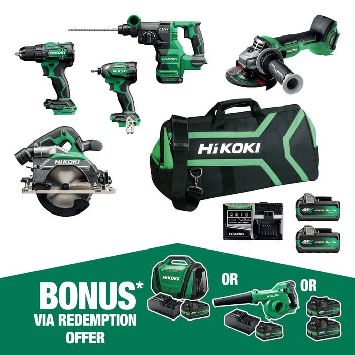HiKOKI 18V 5 Piece Brushless Combo Kit KC18D5P2(HRZ)